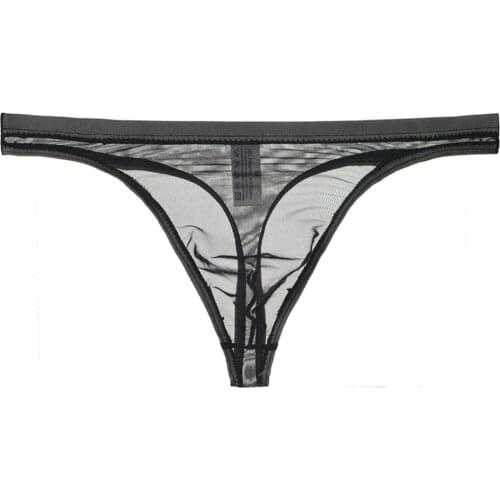 Brand New Mens Underwear T-Back G-String Briefs Sexy Breathable Tangas Mesh Thong See Through Lingerie Fashion Thong Male