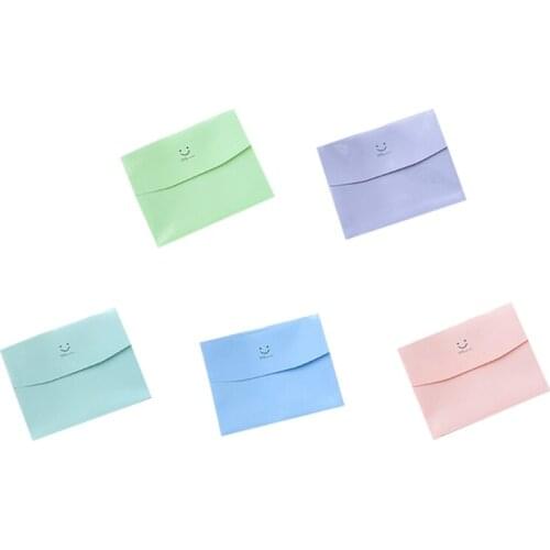 LX0B File Folders Envelope Folder Tickets Storage Bag Button Lock Design A4 Envelopes Folders for Documents Assorted Color