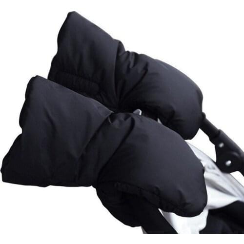 OLOEY Baby Stroller Gloves Winter Warm Thicken Fur Fleece Pram Hand Muff Kids Carriage Pushchair Hand Cover Stroller Accessories