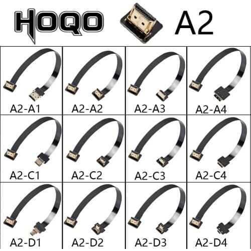 FPV HD Type A Male UP Down Angled 90 Degree To HDMI-compatible HDTV FPC Flat Cable For Camera TV Multicopter Aerial Photography
