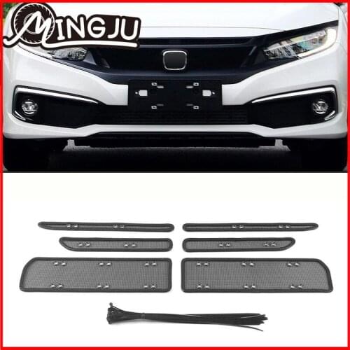For Honda Civic 10th 2016 2017 2018 2019 2020 2021 sedan hackback Car Insect Screening Mesh Front Grille Insert Net Accessories