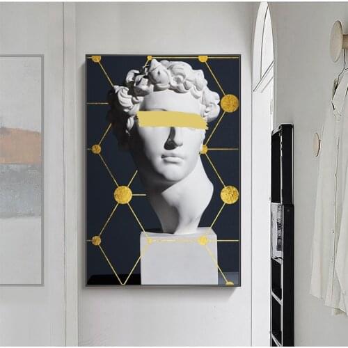 Nordic Style Sculpture of David Canvas Painting Posters and Prints Wall Art Picture Modern Cover Face for Living Room Home Decor