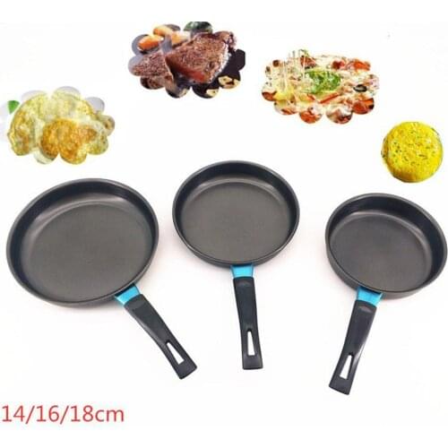 14/16/18cm Mini Non-sticky Flat Base Frying Pan for Induction Cooker