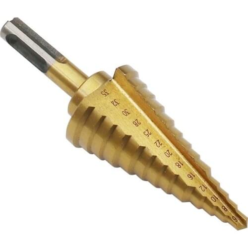 6-35mm The Pagoda Shape HSS Triangle Shank Pagoda Metal Steel Step Drill Bit Hole Drill Cone Drill Countersink Titanium Bit Set