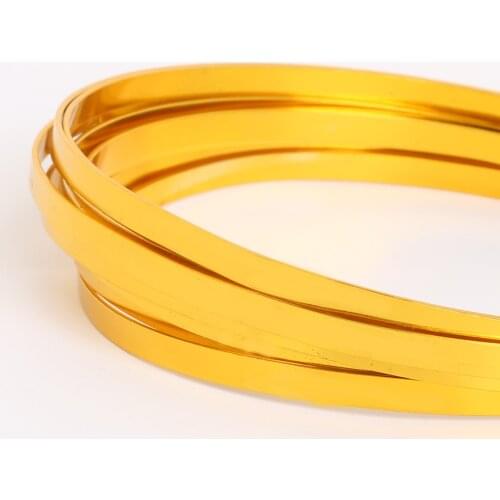 Embrossed Flat Aluminum Wire Gold Soft 5mmx1mm 3m Carving Embossing Wrap Beads Craft Jewelry Wire Wholesale