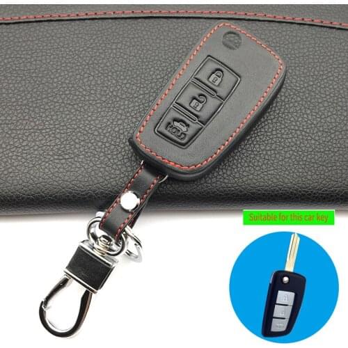 High Quality Leather Car Key Cover for Nissan Qashqai X-trail Murano Maxima Altima Juke Geniss QUEST Livina Tiida Key 3 Button