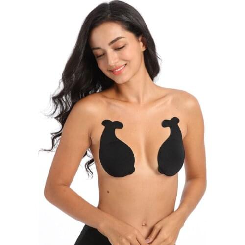 Women Push Up Bras Tape Sticky Silicone Breast Petals Strapless Invisible Bra Pads Reusable Lift Up Lingerie Bra Accessories