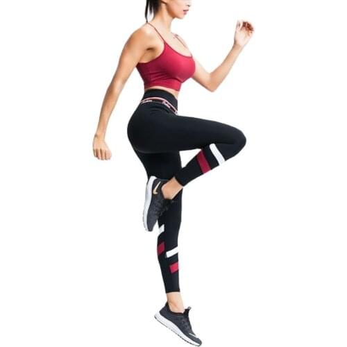 2021 new women yoga suit splicing stripe fast drying high elasticity exercise fitness suit beauty back show hip yoga suit