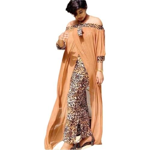 L-2XL African Dresses for Women 2021 Spring Leopard Loose Fashion Outdoor Women Maxi Dress African Clothes American Clothes