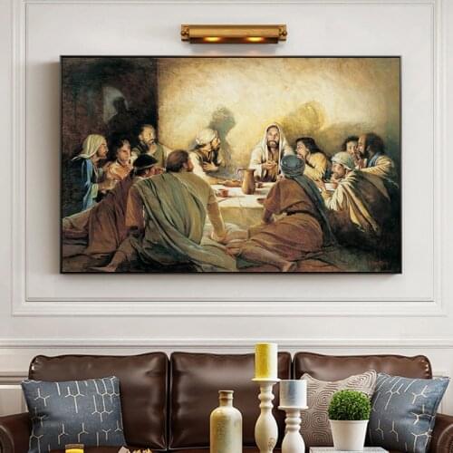 Famous Painting The Last Supper Wall Art Canvas Prints Poster and Decorative Wall Picture for Living Room Home Cuadros Decor