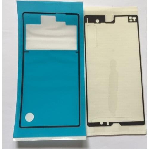 1 Set / 2PCS New LCD Front Frame Housing + Rear Back Battery Door Cover Adhesive Glue Sticker Tap For Sony Xperia Z L36H C6603