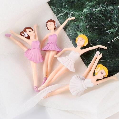 1Pc Ballerina Girl Micro Landscape Ornament Miniature Dancing Girl Figurines Doll House Home Garden Resin Crafts Home Decoration