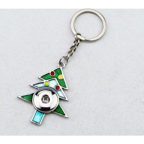 10styles to choose! ginger snap button key chains metal christmas tree 18mm snap button pendant fit snap button jewelry