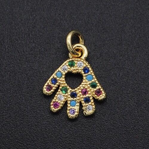 11x9mm 100% CZ Zircon DIY Jewelry Baby Hand Charm Pendant Wholesale Fashion Jewellery Pendants Jewellwery Finding Supplies