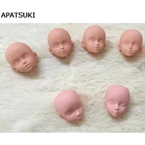 2pcs/lot High Quality Soft Plastic Practice Makeup Doll Heads For 11.5" Doll Head For 1/6 Kurhn BJD Doll Head Without Hair