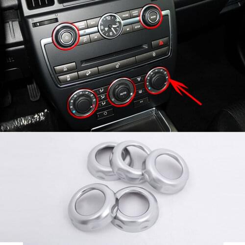 5pcs/set ABS Matte Chrome Fit for Land Rover Freelander 2 2013-2015 Volume and Air Conditoin knob Trim Car Accessories and Parts