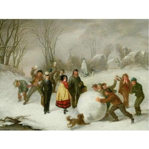 New arrival Diamond painting Russian snow scene full square round drill rhinestone pictures mosaic Snowball 3d diy embroidery