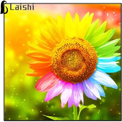 Diamond Embroidery Rhinestones Colorful sunflower Flower Picture Diamond Mosaic Diamond Painting Cross Stitch Home Decoration