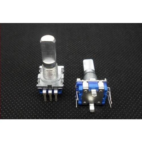 Free shipping 1pcs 6mm Knurled Shaft 20 Position 360 Degree Rotary Encoder with Push Button Switch