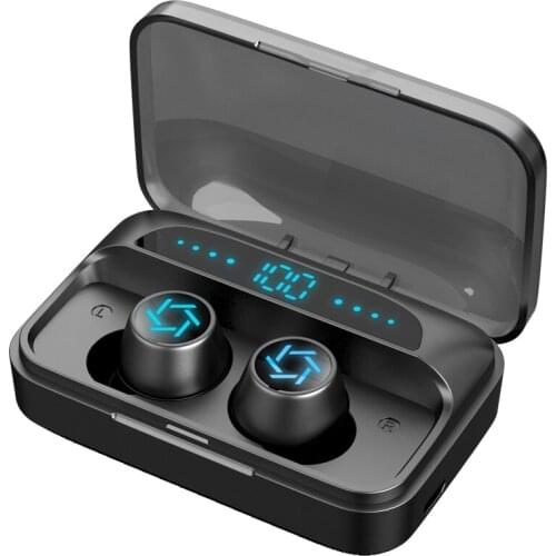 Wireless Earphones Bluetooth V5.0 TWS Wireless Bluetooth Headphones LED Display With 2000mAh Power Bank Headsets With Microphone