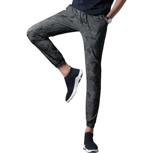 Pencil Harem Pants Men Casual Cotton Mens Jogger Autumn Camouflage Military Pants Loose Comfortable Cargo Trousers Camo C146