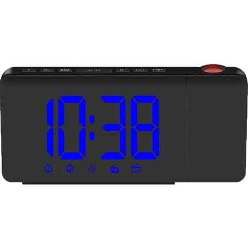 Alarm Clock LED Digital Clock Blue Light Radio Projection Clock ABS Cool Children Get Up Product Bedroom Home Decoration