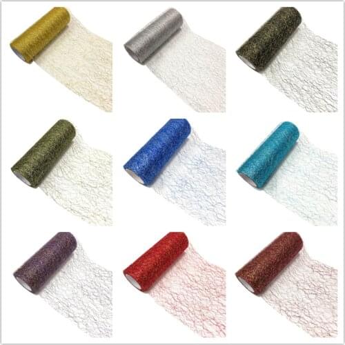 Gold Silver 10Yards Organza Tulle Roll Spool Fabric Ribbon DIY Dress Tutu Skirt Craft Party Chair Sash Wedding Party Decoration