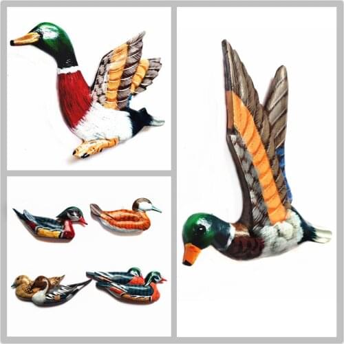 Hand painting wooden 3D duck Fish Fridge Magnets Handicraft Magnetic Refrigerator Collection Kids Education Decoration Articles