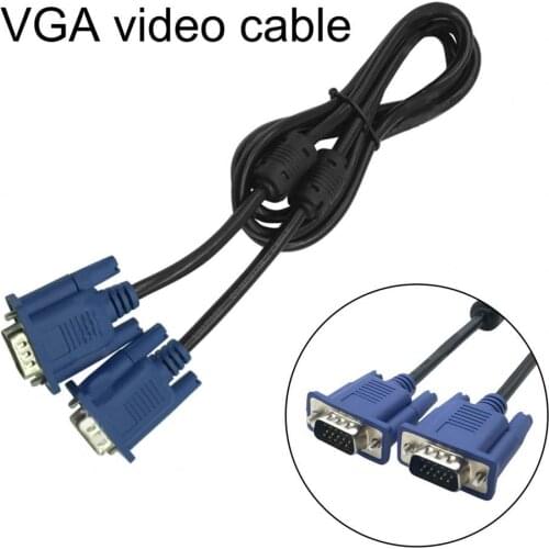 1.5m VGA Cable Practical Wide Application Plug Play Computer Monitor VGA Male to Male Connecting Wire for TV