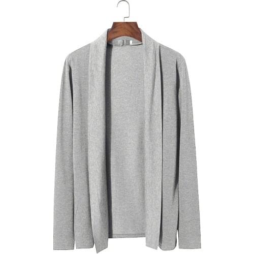 Shawl Cardigan Men 2020 New Long Sleeve Jacket Solid Casual Coat Streetwear Oversized Cosy Sweater