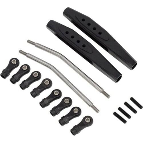 Aluminum Rear Arm Kit Suspension Link Rod for Axial RR10 90048 90053 Wraith 1/10 RC Crawler Car parts black Metal