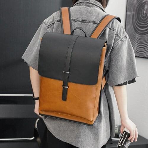 New Retro Crazy Horse Leather Backpack Men Women Large Capacity Laptop Travel Daypack Student Schoolbag Trendy Mochila de hombre