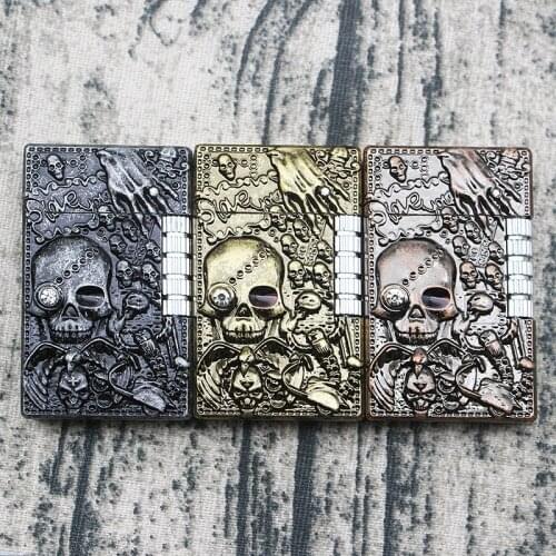 Creative skull gas inflatable lighter bright sound open fire lighter creative ghost grinding wheel cigarette lighter