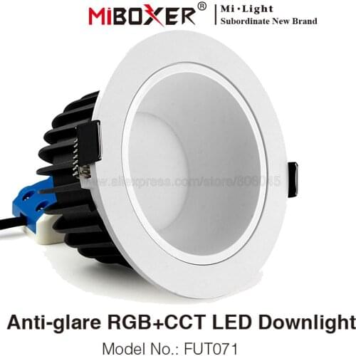 MiBoxer FUT071 12W Anti-glare RGB+CCT LED Downlight Recessed Ceiling Lamp Support 2.4G RF Remote / WiFi APP / Voice Control