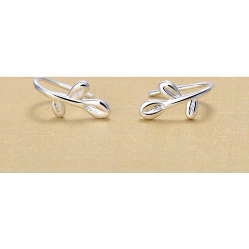 Fashion Elegant 925 Silver Plant Stud Earrings For Women Silver Leaves Jewelry Earrings