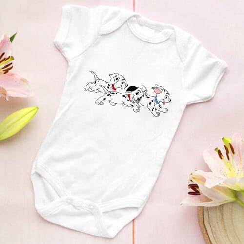 Little Spotted Dogs Chase and Play Print Baby Brothers and Sisters Fashion Romper Harajuku ee Cartoon Cute Toddler Jumpsuit