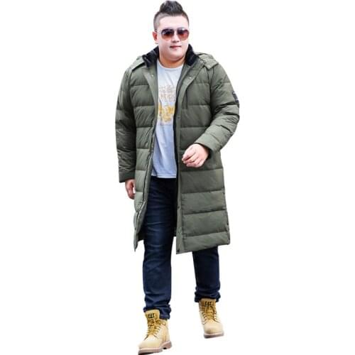 2019 Mens Winter Jacket Fashion Hooded Warm Cotton Casual Jacket Mens Long Over Knee Oversized XL-8XL 9XL 10XL Black Jacket
