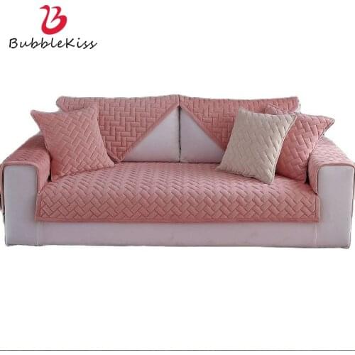 Bubble Kiss Solid Color Sofa Cushion Cover Modern Style Plush Slipcover Thicken Slip-Resistant Sofa Towel Universal Sofa Cushion