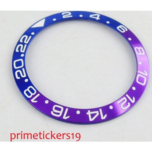 Parnis new 38mm high quality blue/purple aluminum bezel insert fit 40mm GMT watch 1