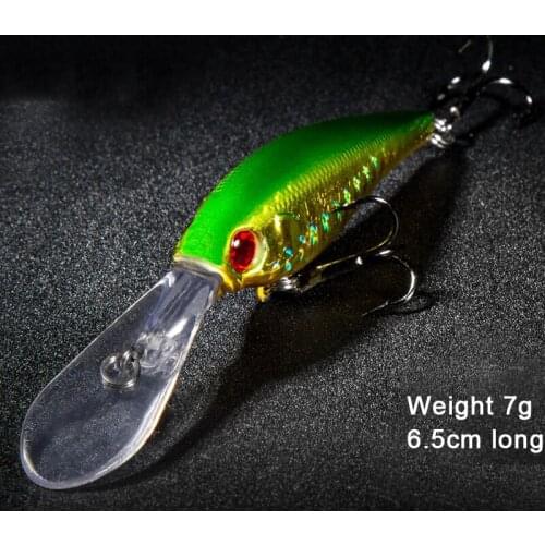 Fake Bait 65mm/7g/Dive Depth 2.5m Submersible Bait Fresh Water Swinging Slow Fake Bait Herring Striped Bass Fishing Bait Hook