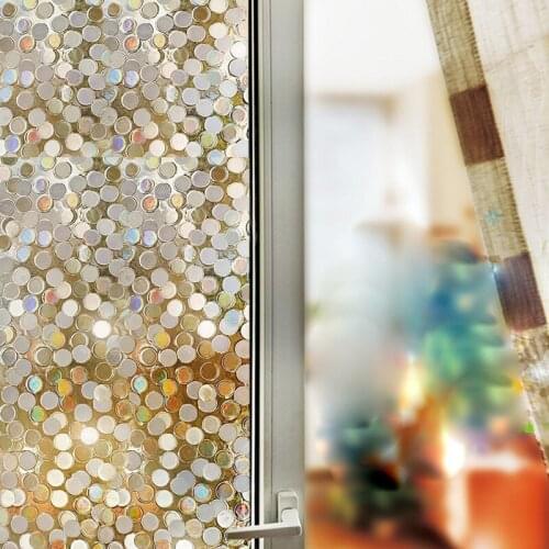 10/5/2/1M Rainbow Window Film Non-Adhesive Static 3D Irregular Pattern Colorful Decorative Privacy Sun Protection Glass Sticker