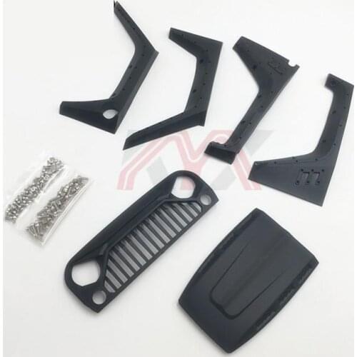 RC Car 1:10 Scale Engine Hood Air Inlet Grille Front Face for 1/10 RC Crawler Axial SCX10 90046 D90 Body Shell