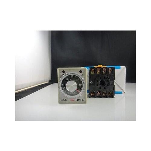 DC 24V Delay Timer Time Relay 0~60 Second AH3-3 & Base