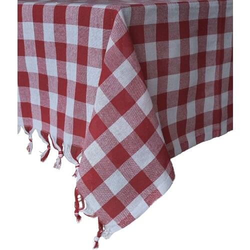 Tablecloth Checkered Buffalo Check Plaid Linen Cotton Picnic Blanket Table Cover Mantel 140x140 cm