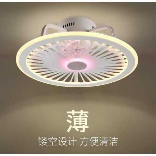 Modern Bedroom Led Smart Ceiling Fan Light Creative Study Dining room 3 Colors Fan Light With Remote Control