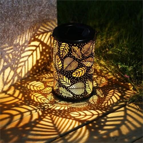 Leaf Hollow Shadow Solar Light Waterproof Outdoor Holiday Light Bedroom Home Party Christmas Tree