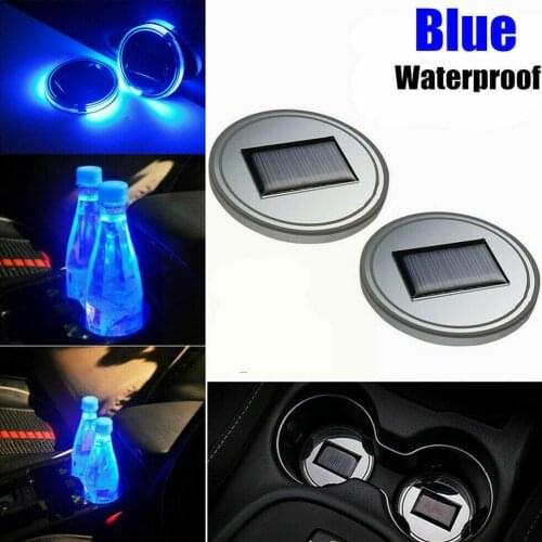 Solar Charging Luminous LED Water Coaster Car Cup Holder Atmosphere Vibration Car With And Light Light Sensor Interior G8U7