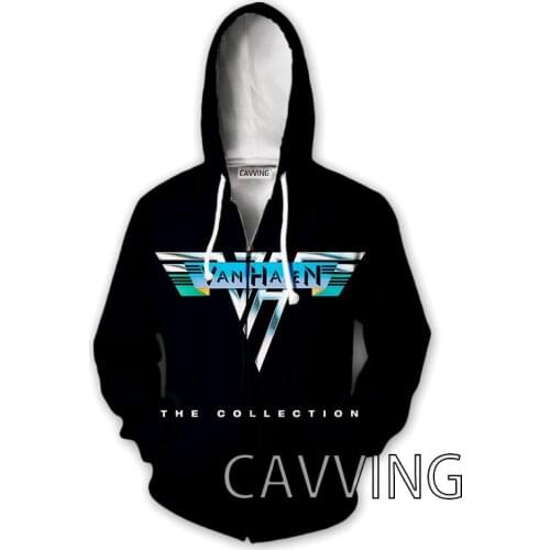 CAVVING 3D Print Van Halen Band Zipper Hoodies Zip Up Hooded Sweatshirt Harajuku Hoodie Sweatshirt for Men/women