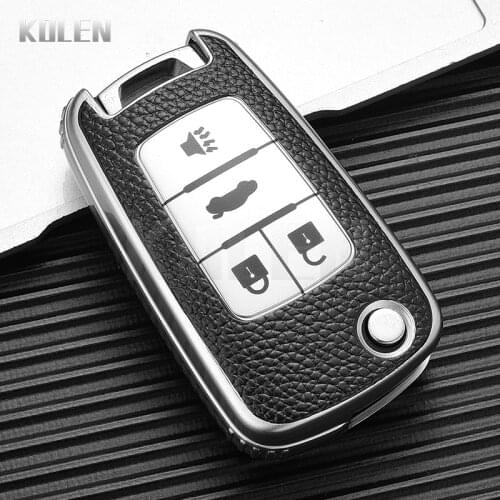 TPU Leather Type Car Key Case Cover Chevrolet Cruze Aveo Trax For Opel Astra Corsa Meriva J C Buick Protector Shell Accessories