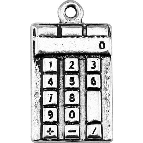 WYSIWYG 10pcs Charms Calculators 2 Colors Antique Silver Color Antique Bronze Color 23x13mm Metal Alloy Jewelry DIY Accessories